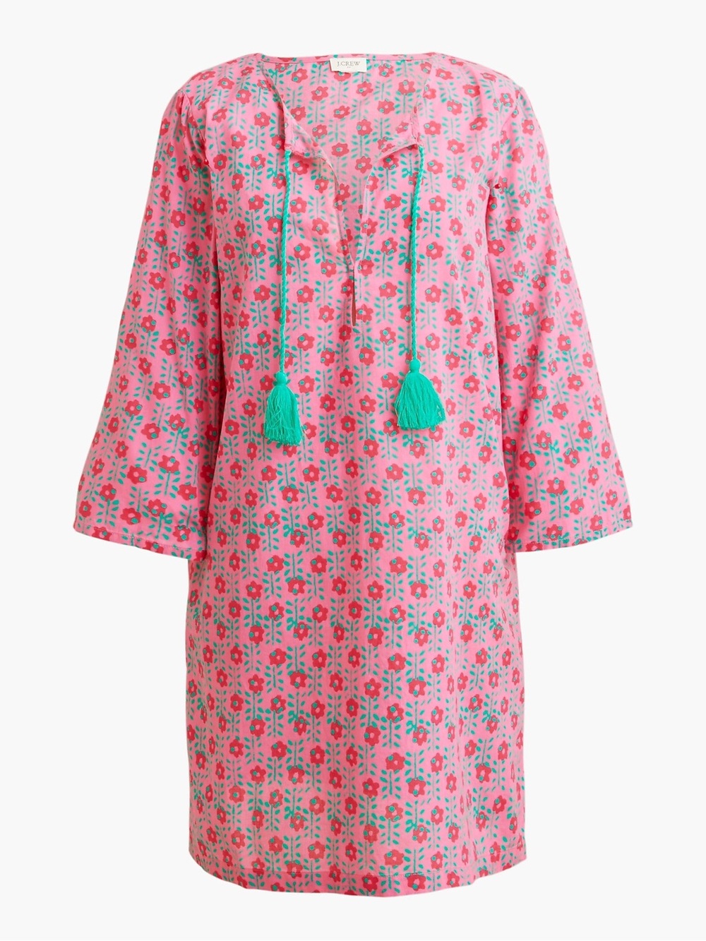 J.Crew | Printed Beach Tunic | XL | Pink & Green Pattern | NWT